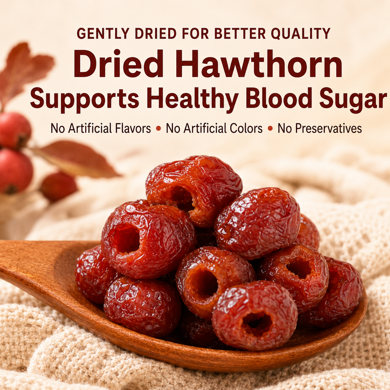 💗Science-Inspired Support for Healthy Blood Sugar✨ Delicious dried hawthorn made for smart everyday snacking.-LYJ