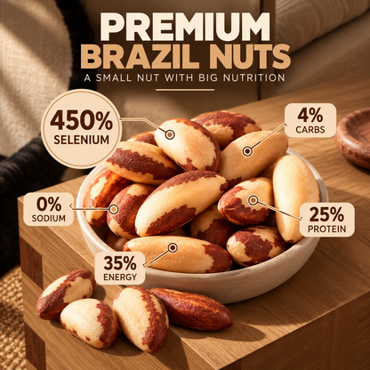Premium Whole Brazil Nuts-Contains Heart-Healthy Unsaturated Fats-IUK