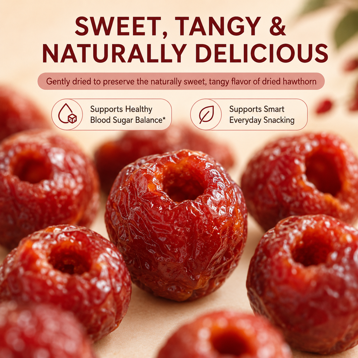 💗Science-Inspired Support for Healthy Blood Sugar✨ Delicious dried hawthorn made for smart everyday snacking.-LYJ