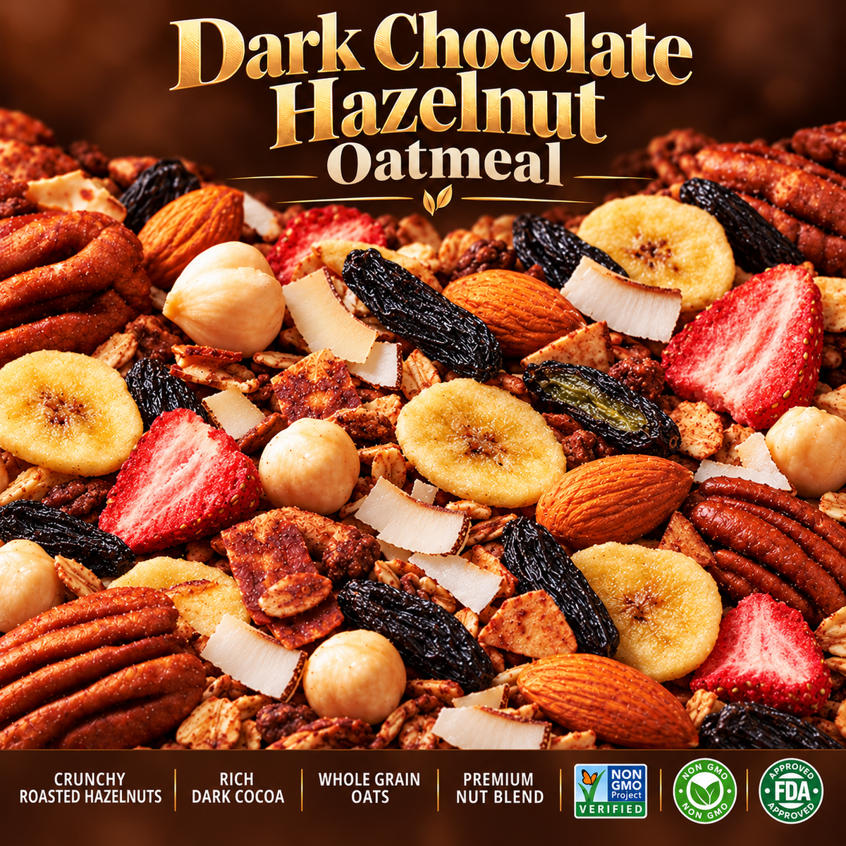Dark Chocolate Hazelnut Oatmeal | Rich & Indulgent | Sustained Energy- WHM
