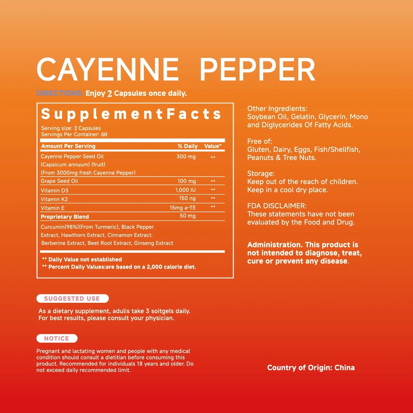🏆Flash Sale⚡ 100K+ SOLD! 🏆New Plus Cayenne Pepper Softgels-HZ