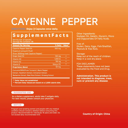 🏆Flash Sale⚡ 100K+ SOLD! 🏆New Plus Cayenne Pepper Softgels-HZ