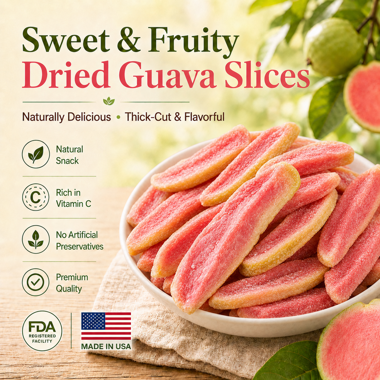 Say goodbye to sugar spikes! 💎🧑‍⚕️Satisfy your cravings with ourfiber-rich Red Guava slices-QZE