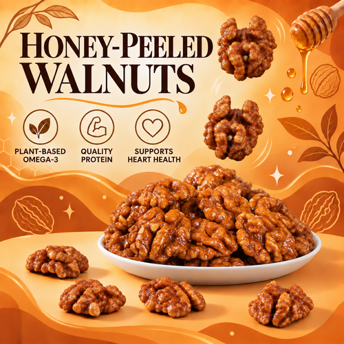 Honey-Peeled Walnuts – Delicious Crunch with Real Heart Benefits(without sesame seeds)-OUO