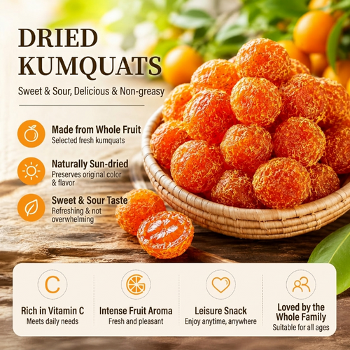 🍊Say goodbye to high-calorie guilt! 🍞Satisfy your cravings with our fiber-rich Licorice Kumquats-INT