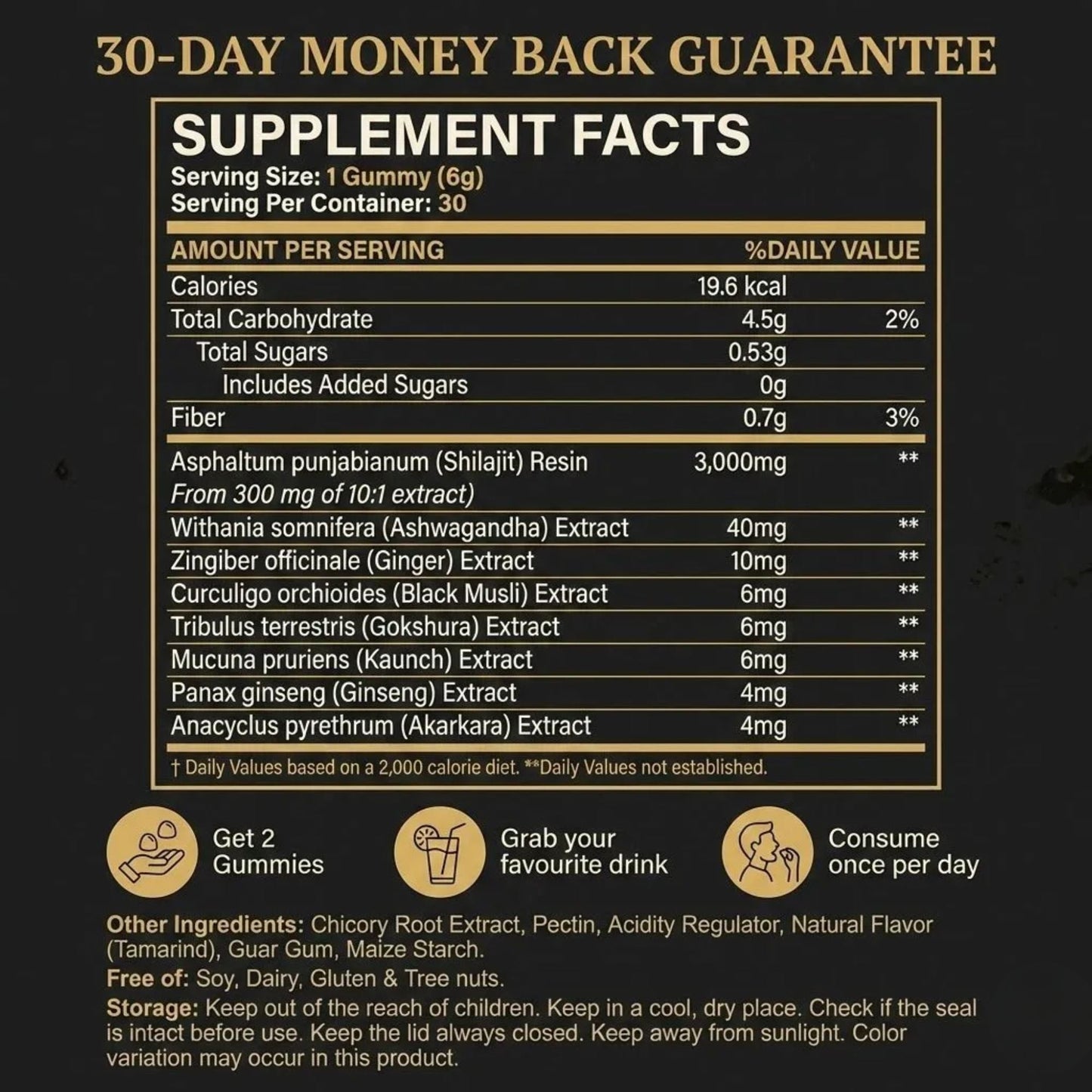 Himalayan Shilajit Gummies – Natural Testosterone Support, Anti-Aging Formula with Fulvic Acid, for Strength & Vitality-HZ