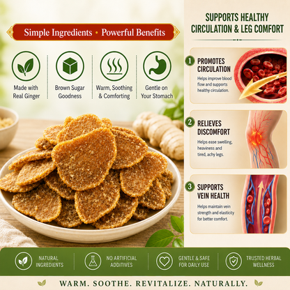 🩸🧑‍⚕️Feel Lighter in Your Legs Again 🌿 Natural Ginger Slices to Support Healthy Circulation - QZE