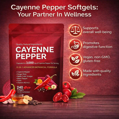🏆Flash Sale⚡ 100K+ SOLD! 🏆Cayenne Pepper Softgels Supplement-#YUN7