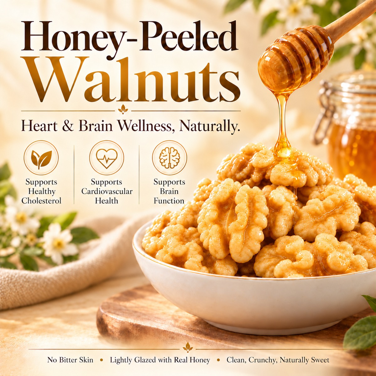Premium Honey-Peeled Walnuts-Heart-Smart Nutrition in Every Bite-IUK