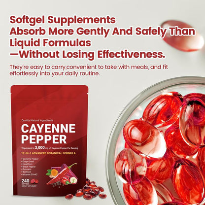 🏆Flash Sale⚡ 100K+ SOLD! 🏆Cayenne Pepper Softgels Supplement-INT