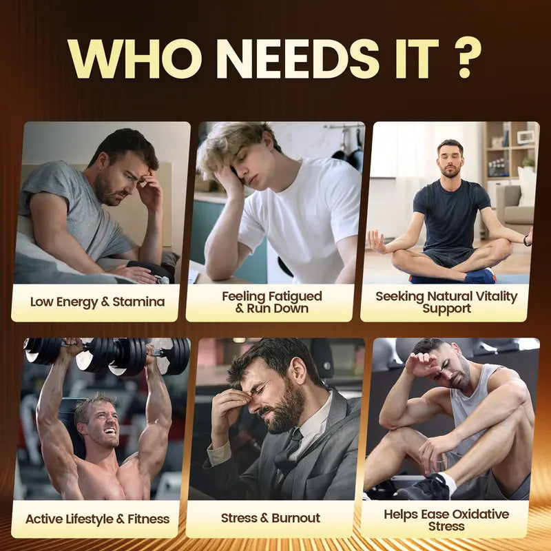 🏆New Year Picks⚡100K+ SOLD!💥🏆Dietary Supplement for Men Energy Stamina Endurance Vitality Performance Support Ashwagandha Ginseng 150 Softgels mothersdaygift mothersdaygift -HZ