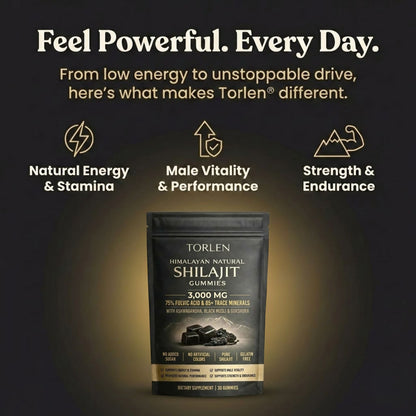 Himalayan Shilajit Gummies – Natural Testosterone Support, Anti-Aging Formula with Fulvic Acid, for Strength & Vitality-HZ