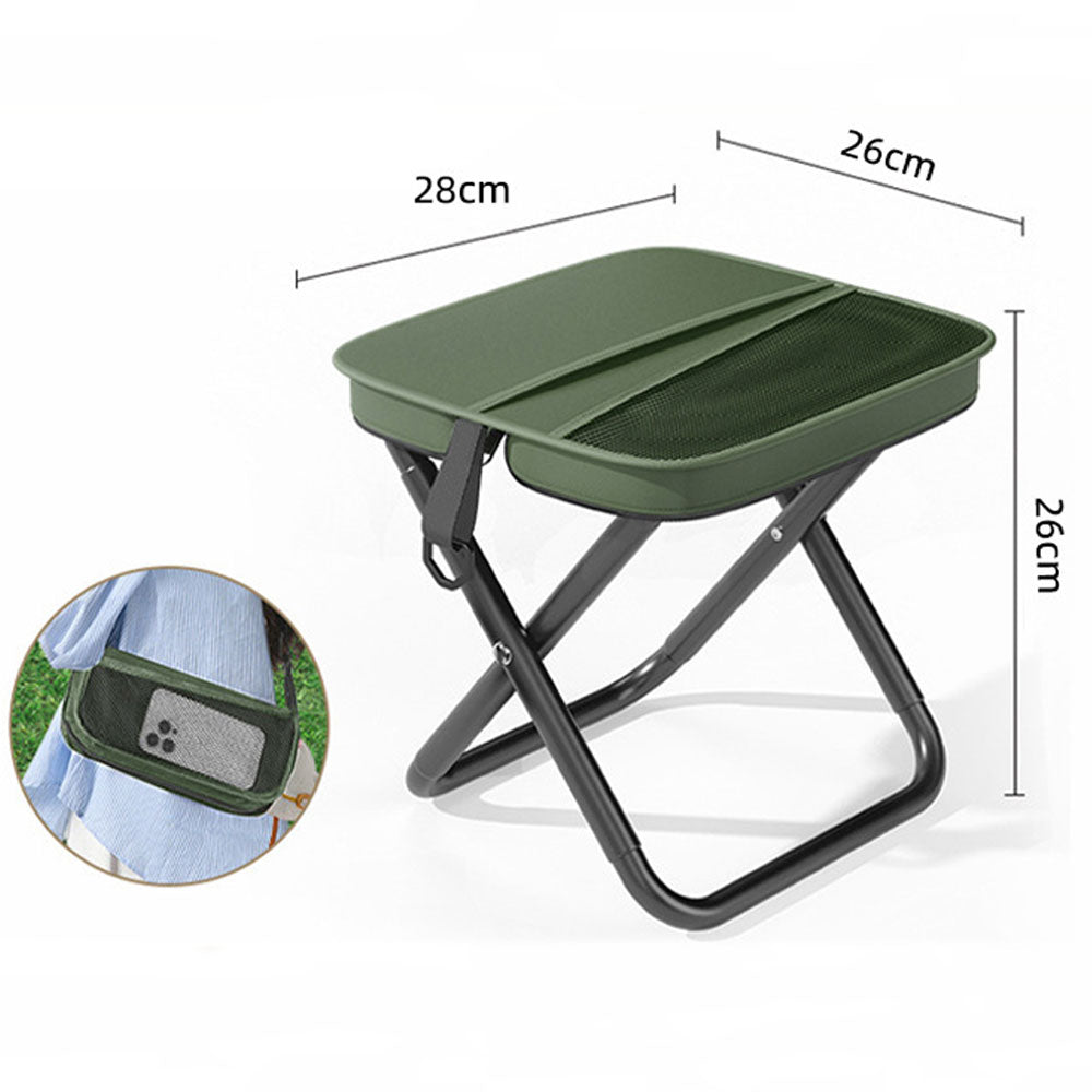 🔥Portable Outdoor Folding Chair with Shoulder, Strap Ultra Light 1.5 lbs, Max Load 400lb, Two Side Pockets Velcro Storage for Camping Hiking Fishing BBQ Parties⛱️-TJY