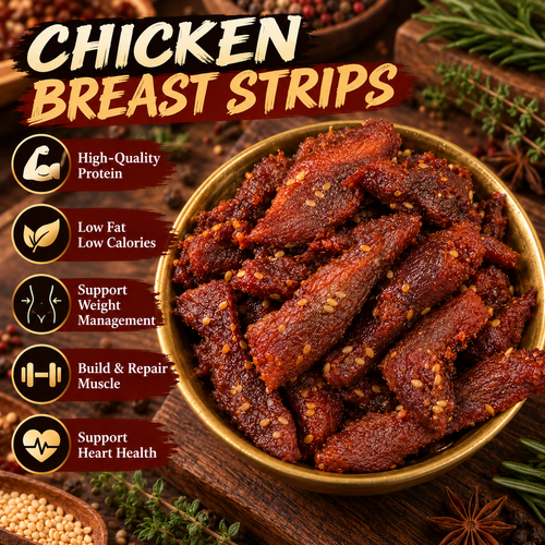 Air-Dried Chicken Breast Jerky – Savory, Chewy High-Protein Snack-EDC