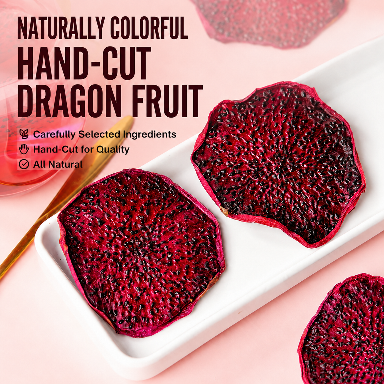 🍔Say goodbye to high-calorie guilt! 👍Satisfy Your Cravings with Our Fiber-Rich Red Dragon Fruit Slices-XA