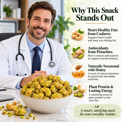 Premium Pistachio-Coated Cashews with Honey – Honey-Kissed Crunch-GVC