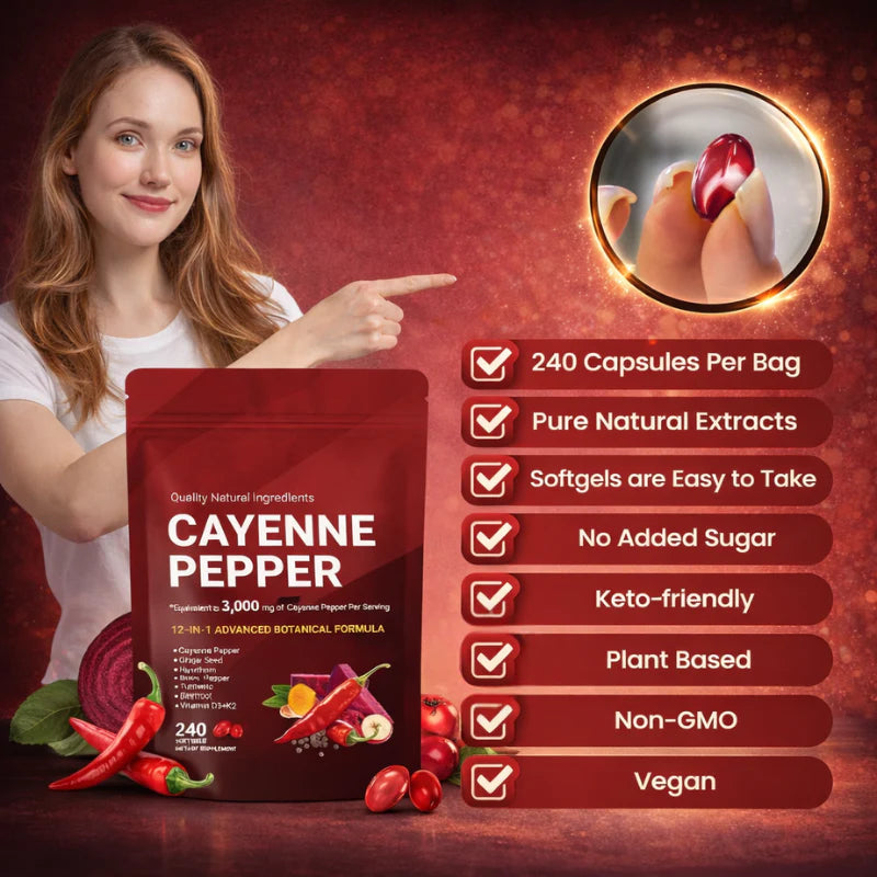 🏆Flash Sale⚡ 100K+ SOLD! 🏆Cayenne Pepper Softgels Supplement-#YUN7