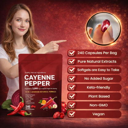 🏆Flash Sale⚡ 100K+ SOLD! 🏆Cayenne Pepper Softgels Supplement-#YUN7