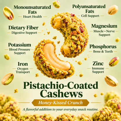 Premium Pistachio-Coated Cashews with Honey – Honey-Kissed Crunch-GVC