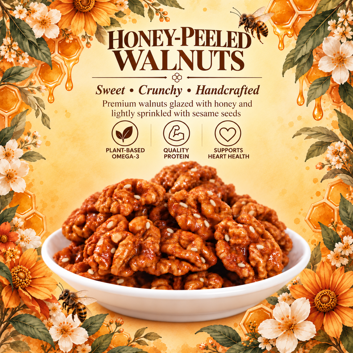 [Get 5 Delivered]Honey-Peeled Walnuts – Delicious Crunch with Real Heart Benefits-OUO