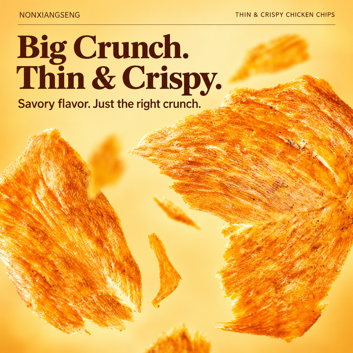 chicken chips — ultra-thin, crunchy, packed with real chicken flavor, low-fat and high-protein.-GTR