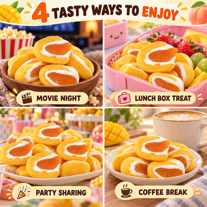 Mango Peach HUGS – Sweet, Chewy Fruit Candy with a Fluffy Marshmallow Center-IUK