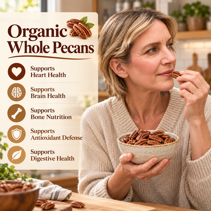 Organic Whole Pecans — Oil-Free Roasted for the Perfect Balance of Health and Flavor——GTR