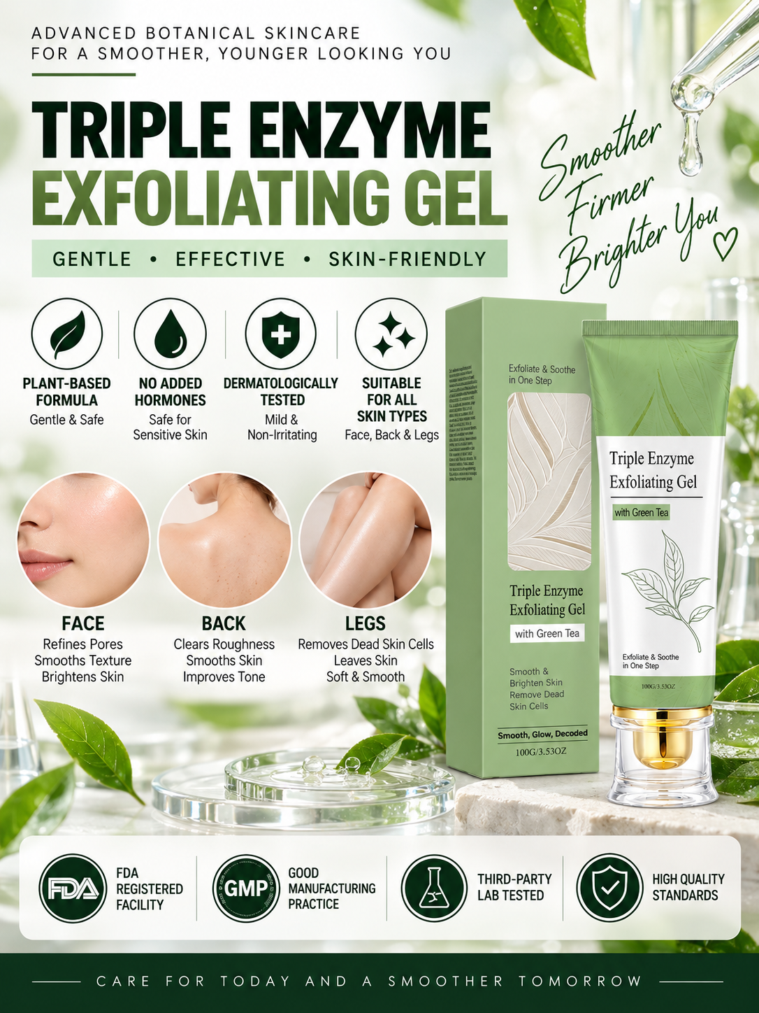 Triple Enzyme Green Tea Peeling Gel – Gentle Exfoliation for Smoother, Brighter Skin -Felix