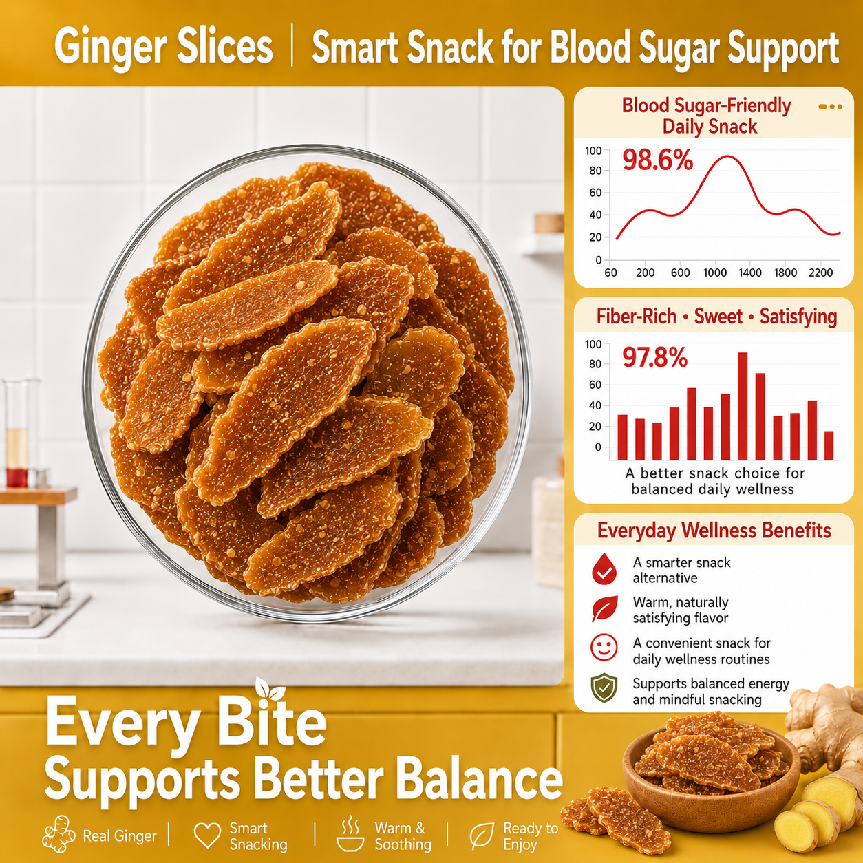 💯🌙Say goodbye to sugar spikes! 🌿Support healthy glucose metabolism with premium GINGER SLICES - QZE