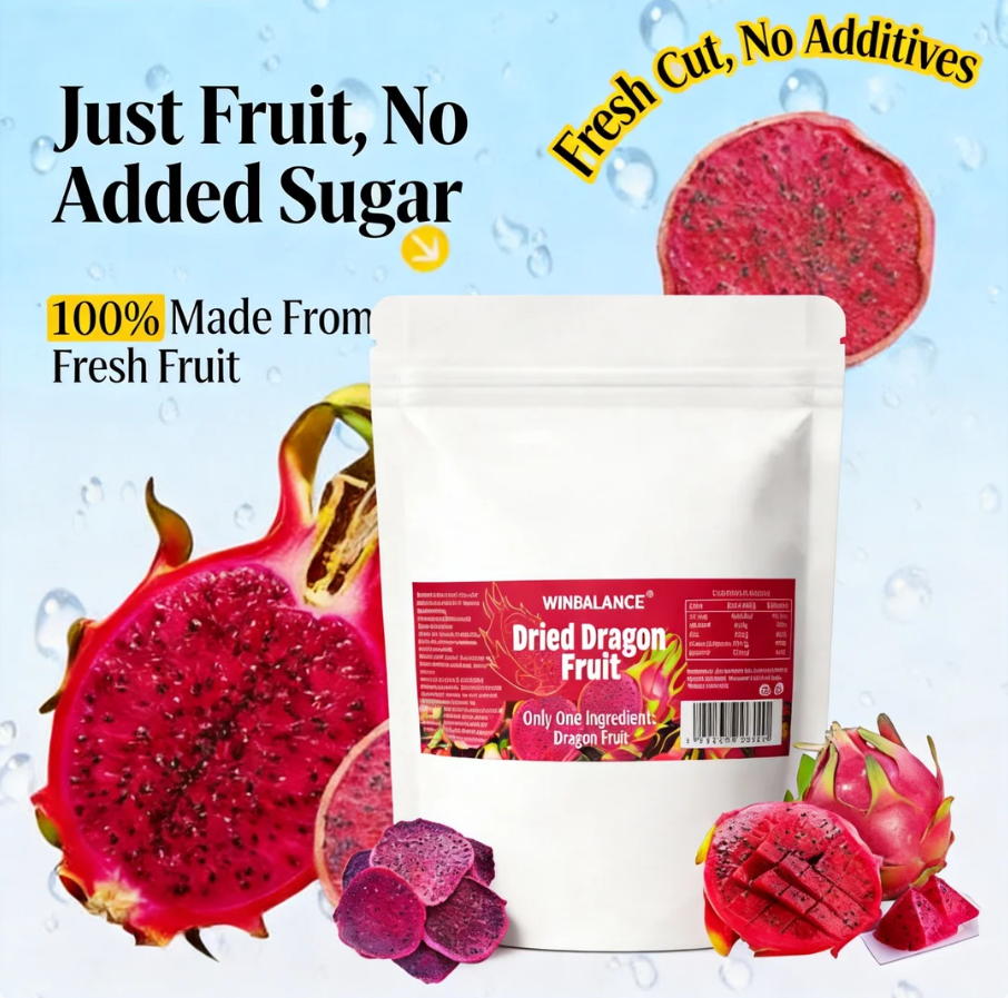 Say goodbye to high-calorie guilt! 🍦🍦Satisfy Your Cravings with Our Fiber-Rich Red Dragon Fruit Slices（副本）