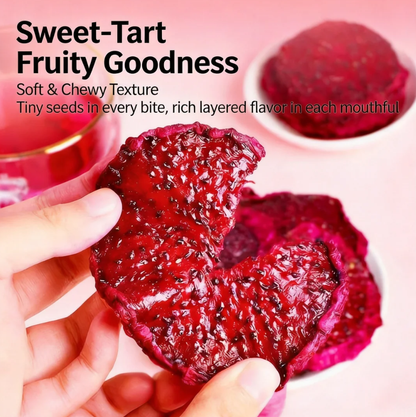 Say goodbye to high-calorie guilt! 🍦🍦Satisfy Your Cravings with Our Fiber-Rich Red Dragon Fruit Slices（副本）