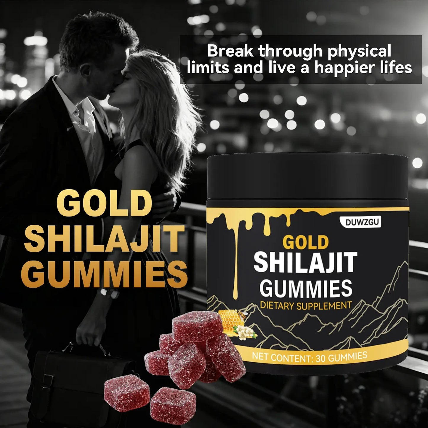 🏆Choice of 80% Tough Guys⏰Pure Himalayan Gold Shilajit Gummies-Natural Powerful Size & Stamina Enhancer for Men-ABB8