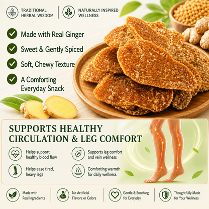 🩸🧑‍⚕️Feel Lighter in Your Legs Again 🌿 Natural Ginger Slices to Support Healthy Circulation - QZE