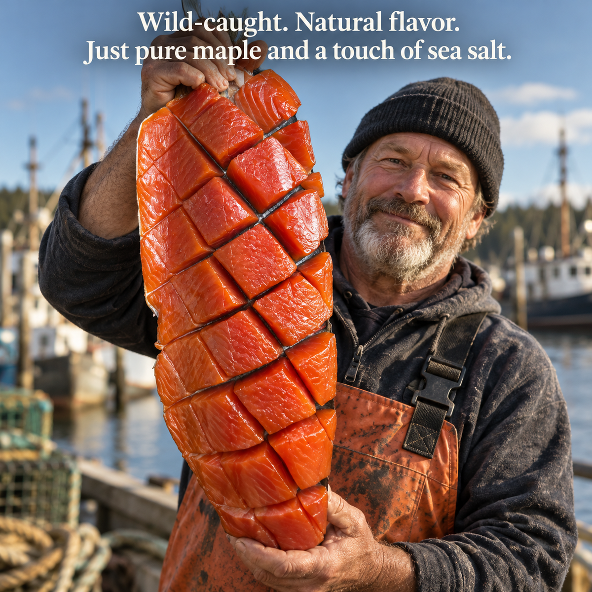 Maple-Smoked Wild Alaskan King Salmon-with Rich Omega-3s, Quality Protein & Delicate Smoky Flavor-IUK