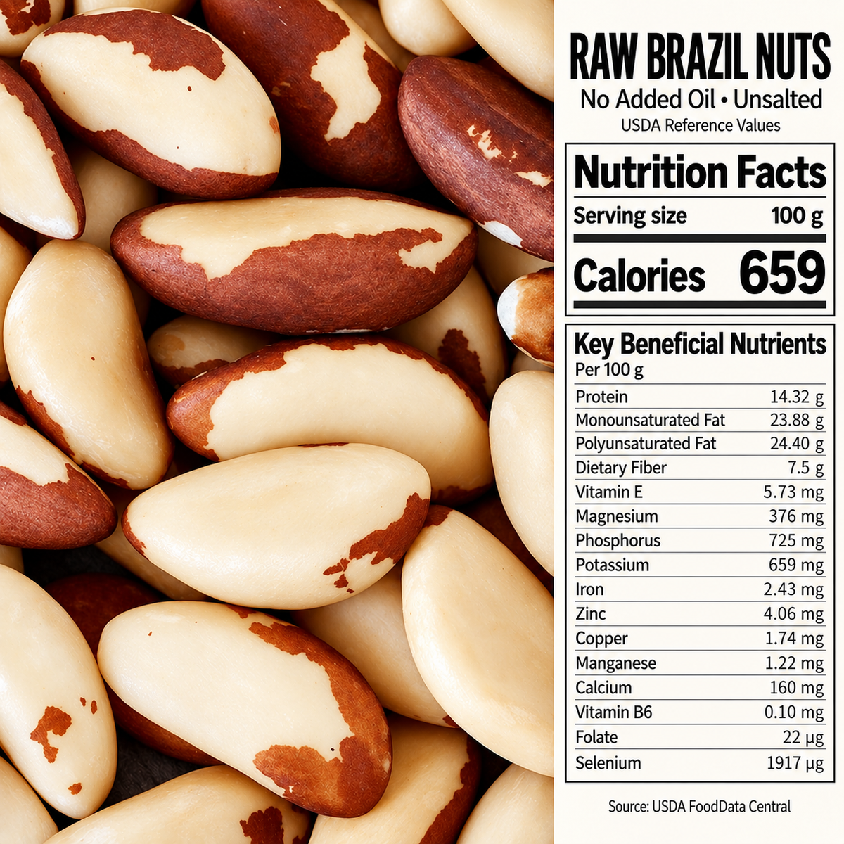 Premium Whole Brazil Nuts-Contains Heart-Healthy Unsaturated Fats-IUK