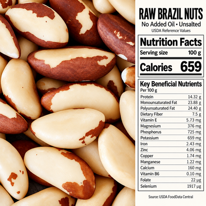 Premium Whole Brazil Nuts-Contains Heart-Healthy Unsaturated Fats-IUK
