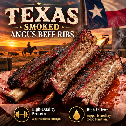 Texas-Style Smoked Angus Beef Ribs – Slow-Smoked, Tender & Juicy, Rich Smoky BBQ Flavor-OUO