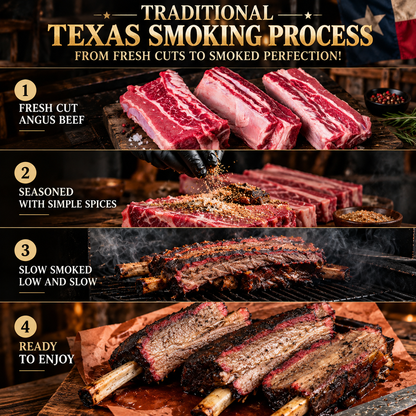 Texas-Style Smoked Angus Beef Ribs – Slow-Smoked, Tender & Juicy, Rich Smoky BBQ Flavor-OUO