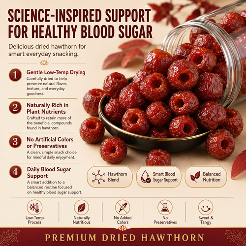 💗Science-Inspired Support for Healthy Blood Sugar✨ Delicious dried hawthorn made for smart everyday snacking.-LYJ