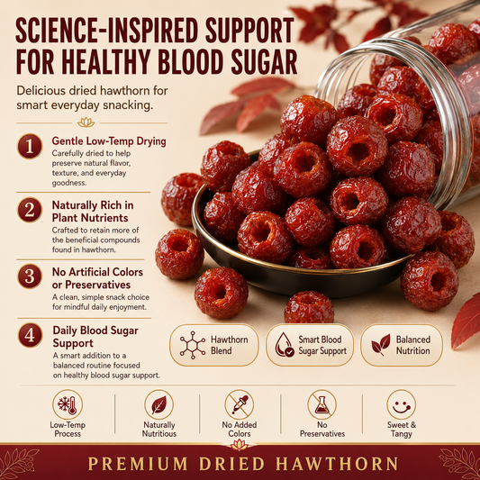 ❤️‍🩹Science-Inspired Support for Healthy Blood Sugar✨ Delicious dried hawthorn made for smart everyday snacking.-LYJ