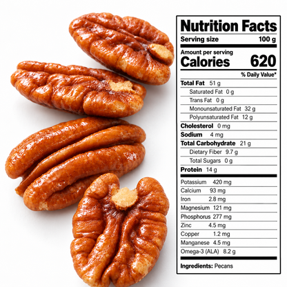 Organic Whole Pecans — Oil-Free Roasted for the Perfect Balance of Health and Flavor——GTR