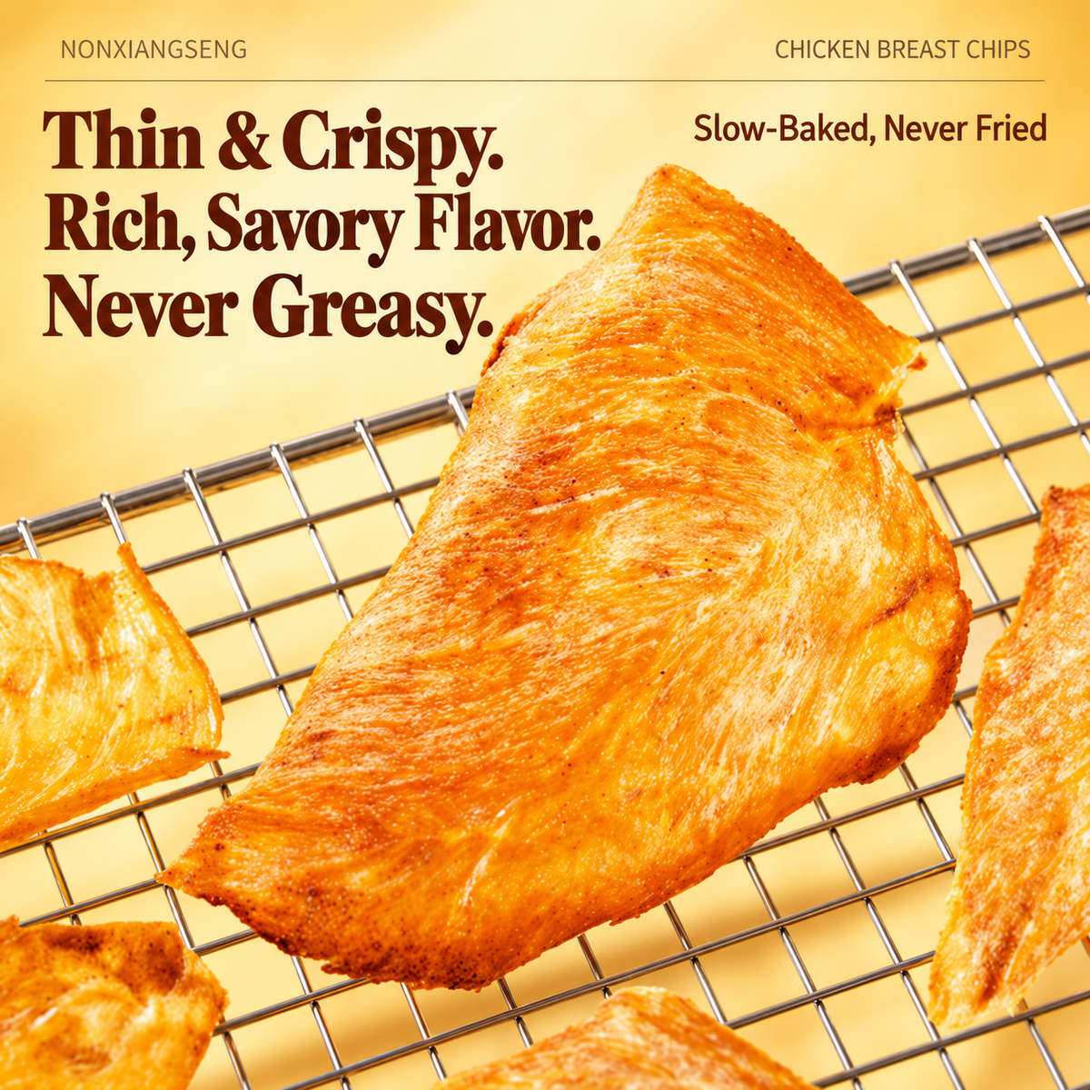 chicken chips — ultra-thin, crunchy, packed with real chicken flavor, low-fat and high-protein.-GTR