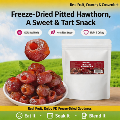 Say goodbye to high-calorie guilt! 🍒🍋‍🟩 Satisfy your cravings with our hollow dried hawthorn berries-INT
