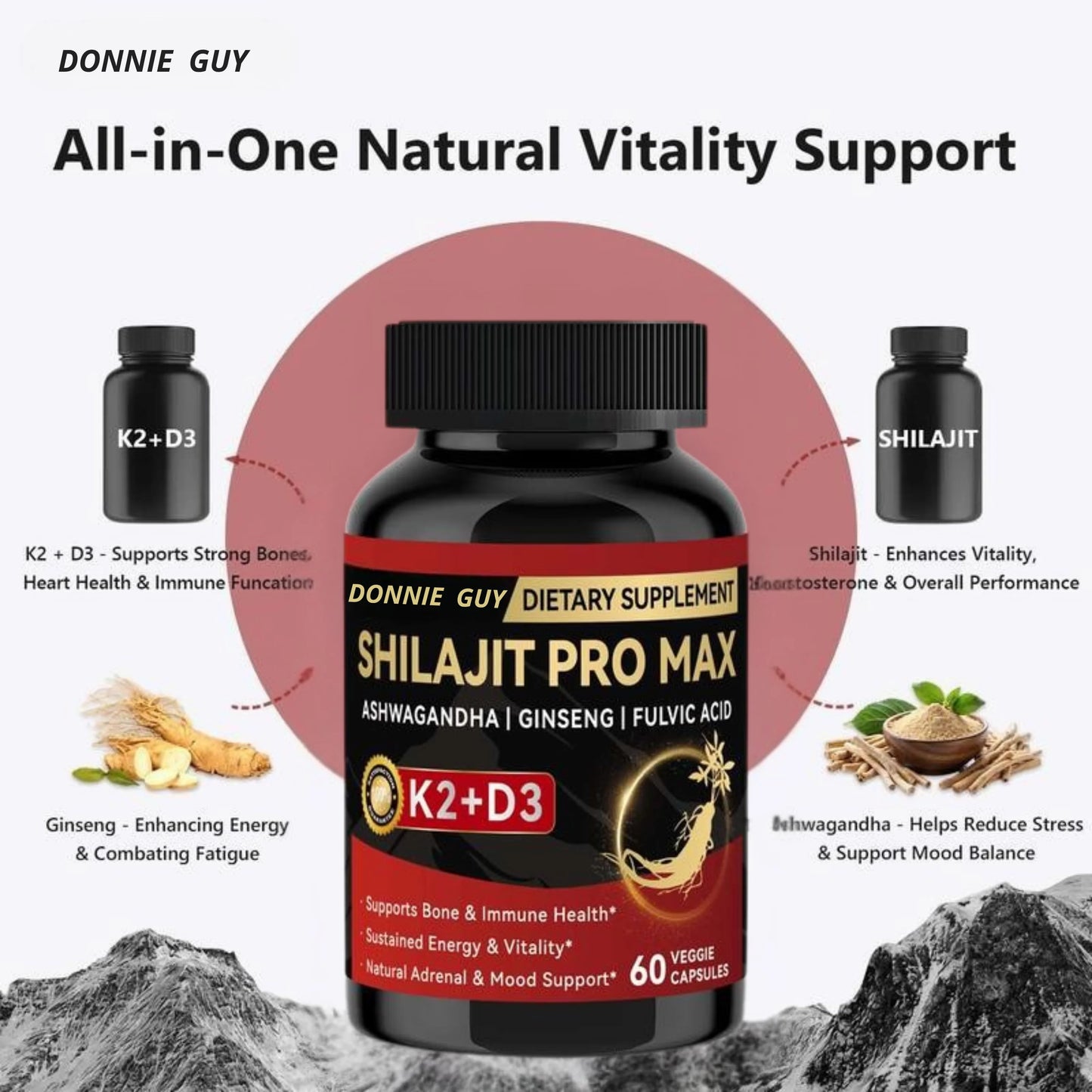 🏆Choice of 80% Tough Guys⏰Optimal*Shilajit PRO MAX with K2 & D3 - Premium Fulvic Acid & 84+ Minerals for Immune Support, Energy & Anti-Aging -ABB8