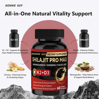 🏆Choice of 80% Tough Guys⏰Optimal*Shilajit PRO MAX with K2 & D3 - Premium Fulvic Acid & 84+ Minerals for Immune Support, Energy & Anti-Aging -ABB8
