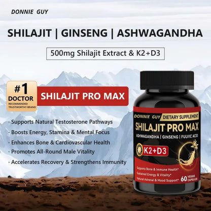 🏆Choice of 80% Tough Guys⏰Optimal*Shilajit PRO MAX with K2 & D3 - Premium Fulvic Acid & 84+ Minerals for Immune Support, Energy & Anti-Aging -ABB8